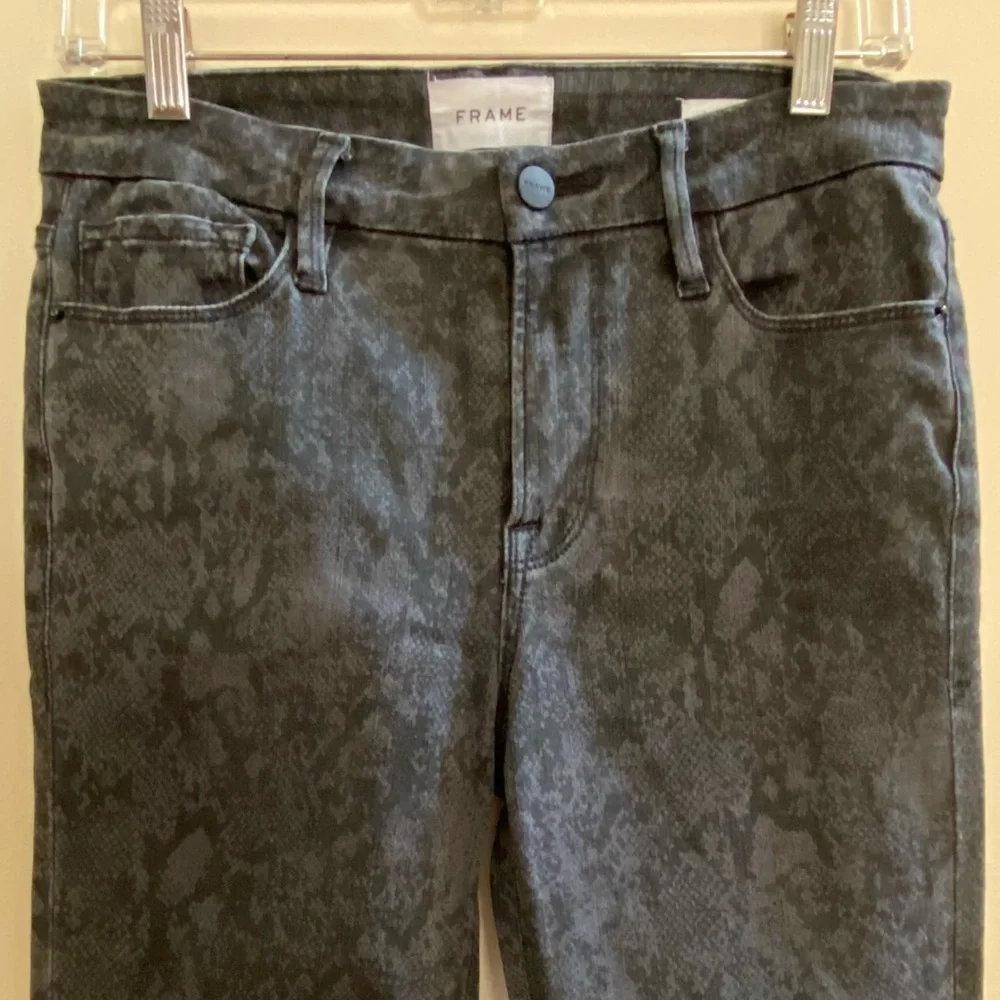 Frame Le Crop Mini Boot Python Jeans - Picture 7 of 17